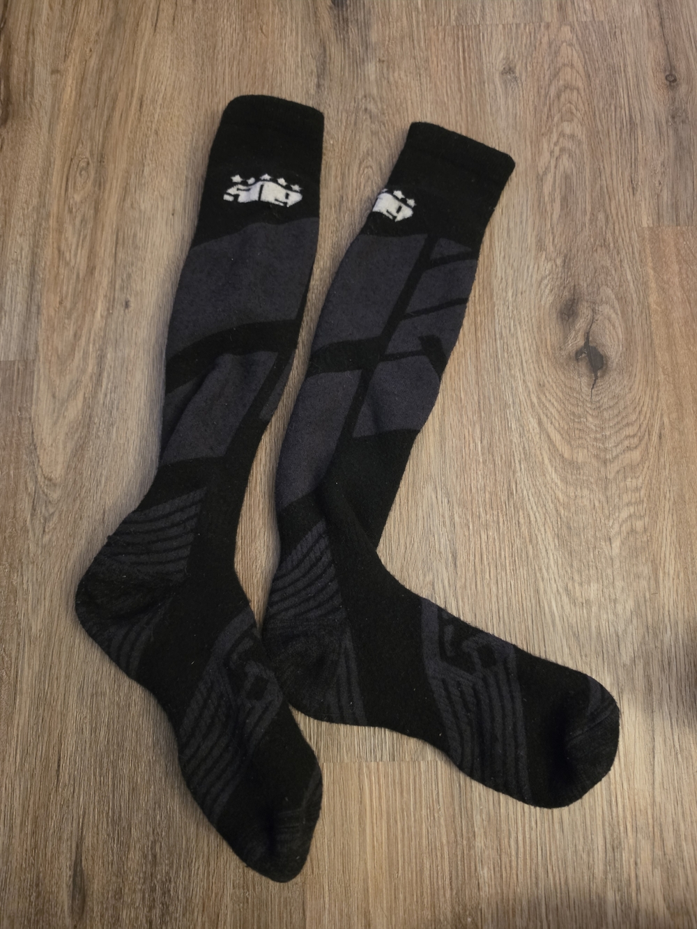 Black & Charcoal Performance Knee-High Socks - Unbranded